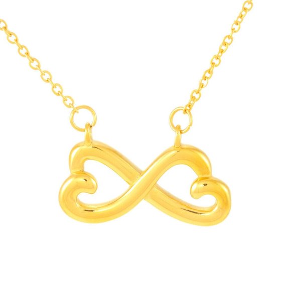 18K Gold Infinity Heart Necklace Pendant wife gift - Picture 5 of 5